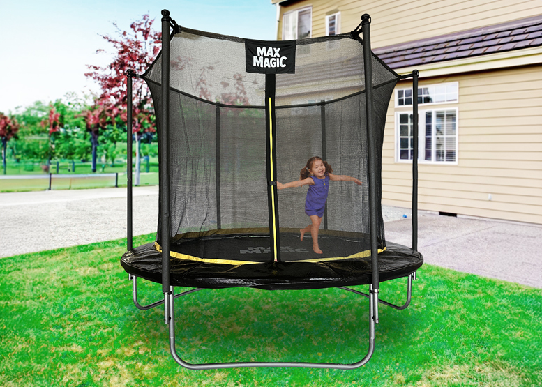 CAMA ELÁSTICA MAX MAGIC 244CM NEGRA CON RED DE SEGURIDAD - 6