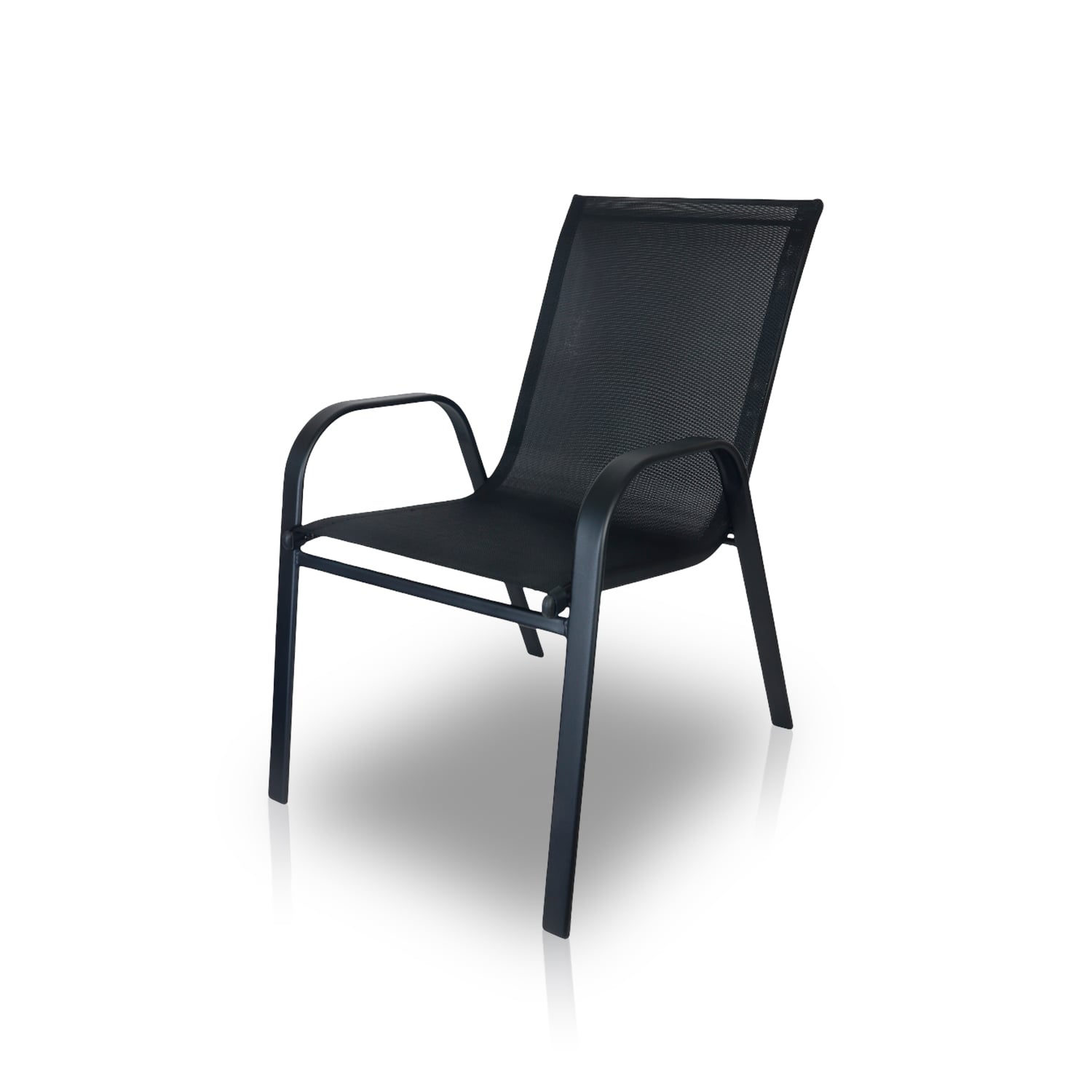 SILLA DE EXTERIOR DE ACERO 88X56X72 NEGRO - 1
