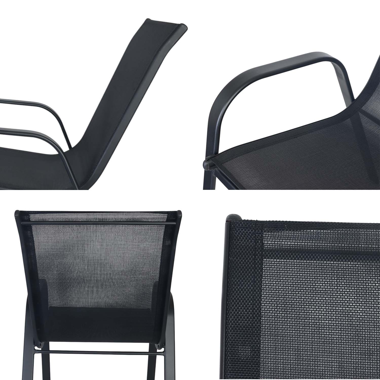 SILLA DE EXTERIOR DE ACERO 88X56X72 NEGRO - 5