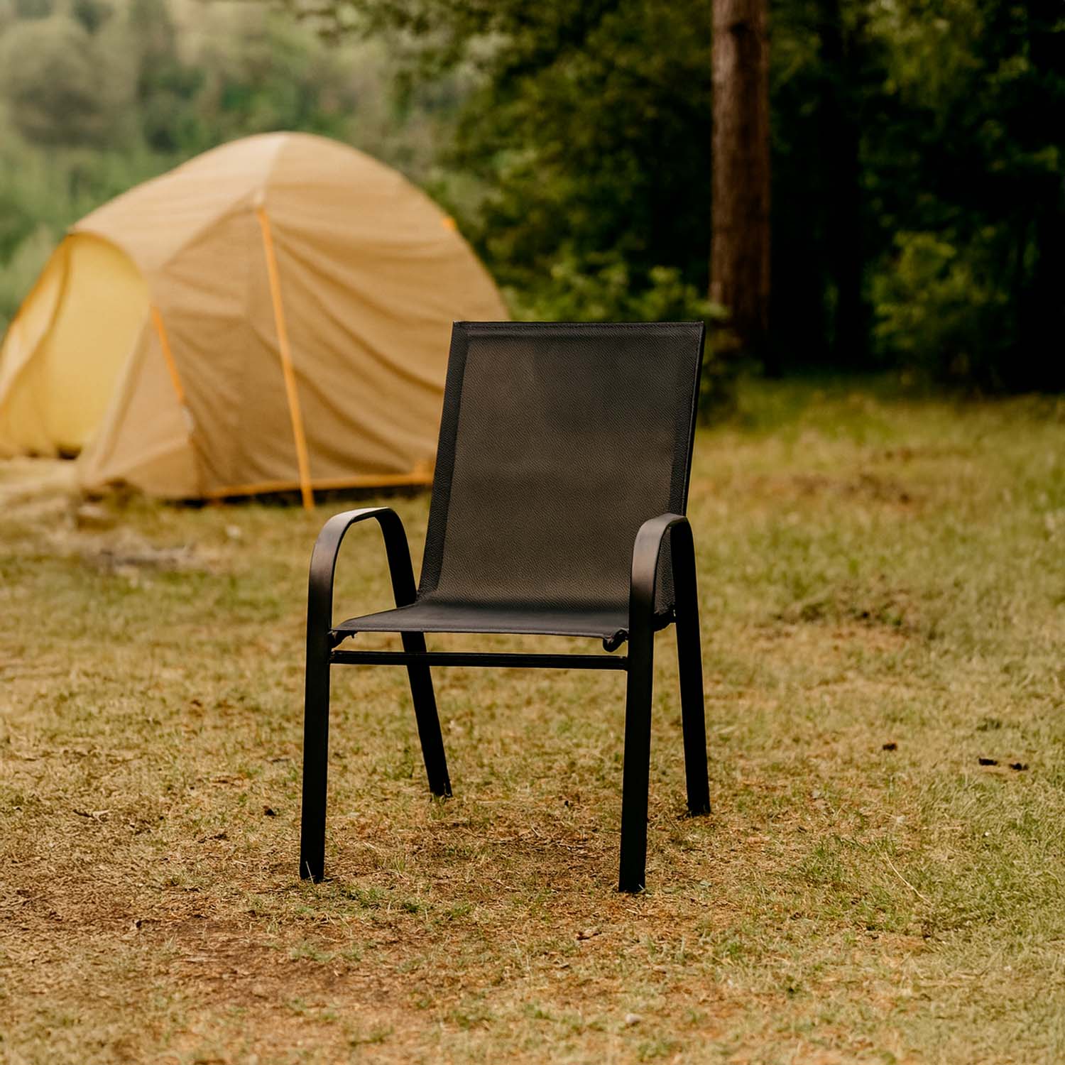 SILLA DE EXTERIOR DE ACERO 88X56X72 NEGRO - 6