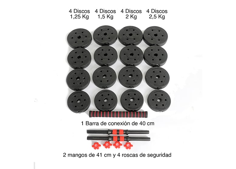 SET MANCUERNAS ATLETIS 1606850 30KG BARRA 2 EN 1 - 3