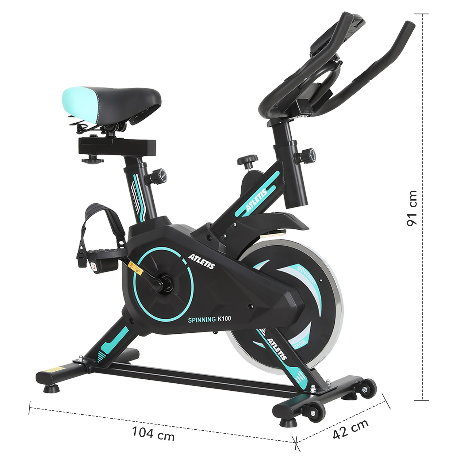 BICICLETA SPINNING K100 LITE VERDE - 6