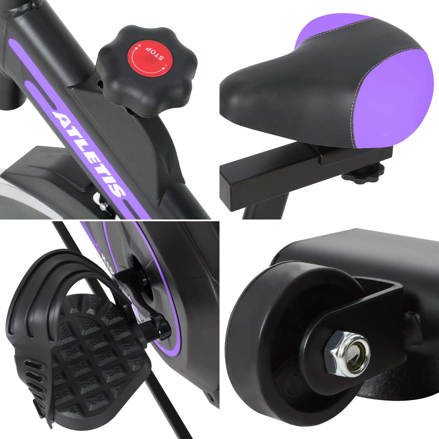 BICICLETA SPINNING K100 LITE MORADO - 5