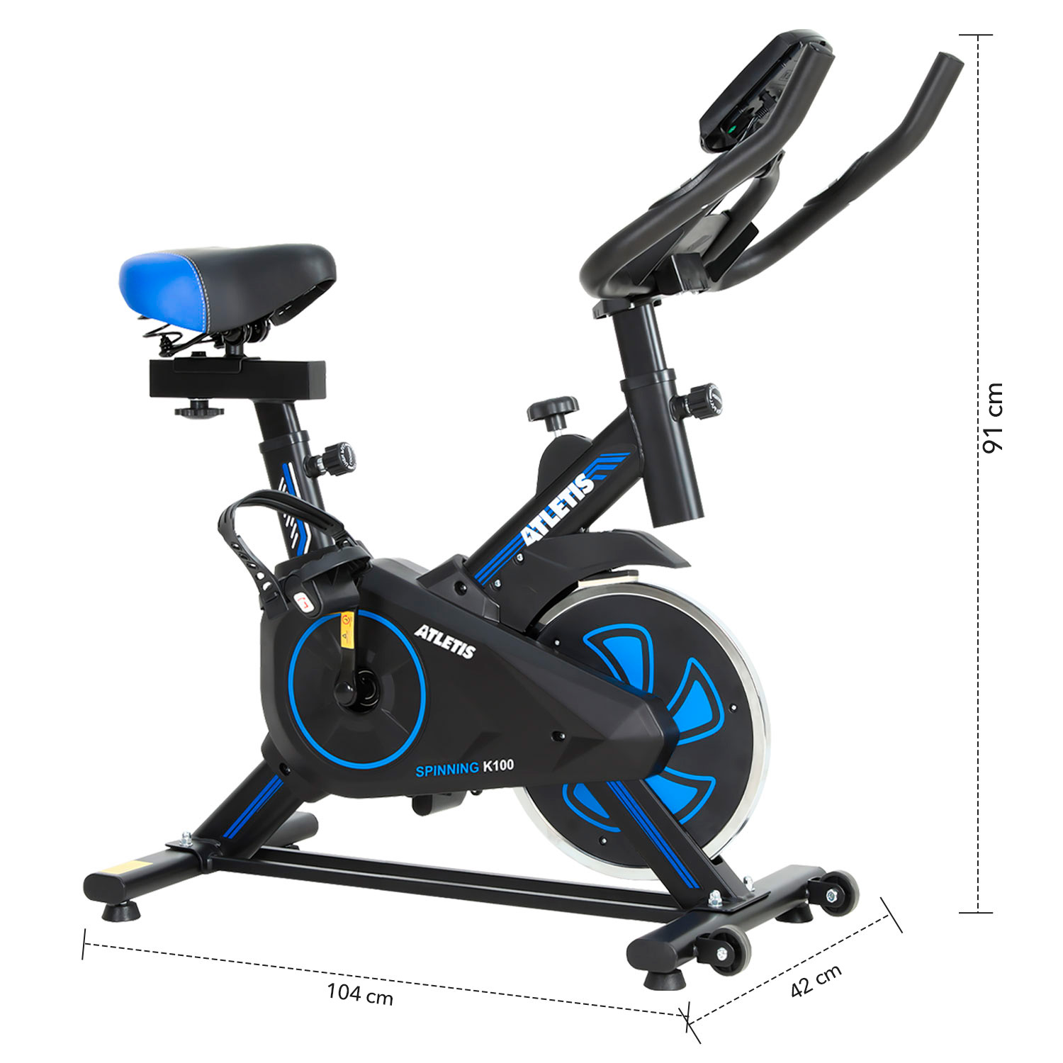BICICLETA SPINNING K100 LITE AZUL - 6