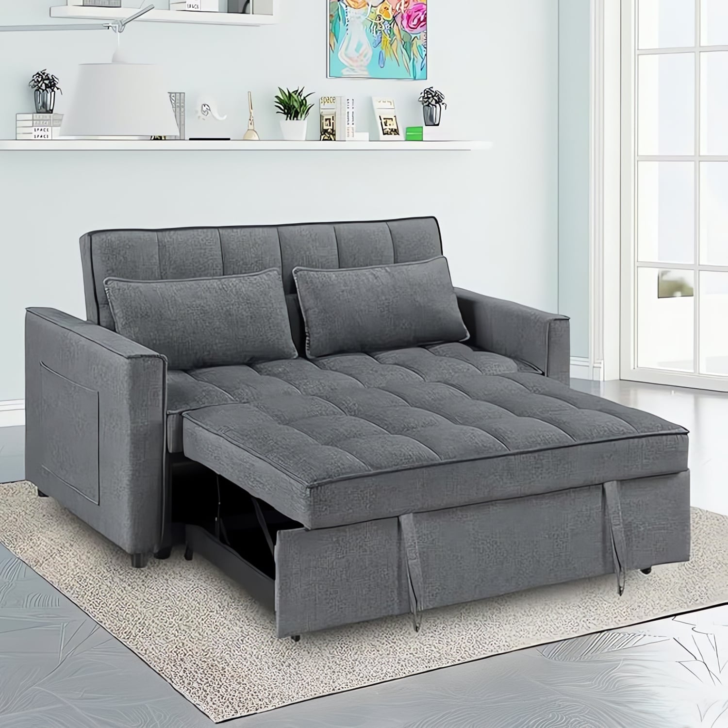 SOFA CAMA GRIS OSCURO - 1