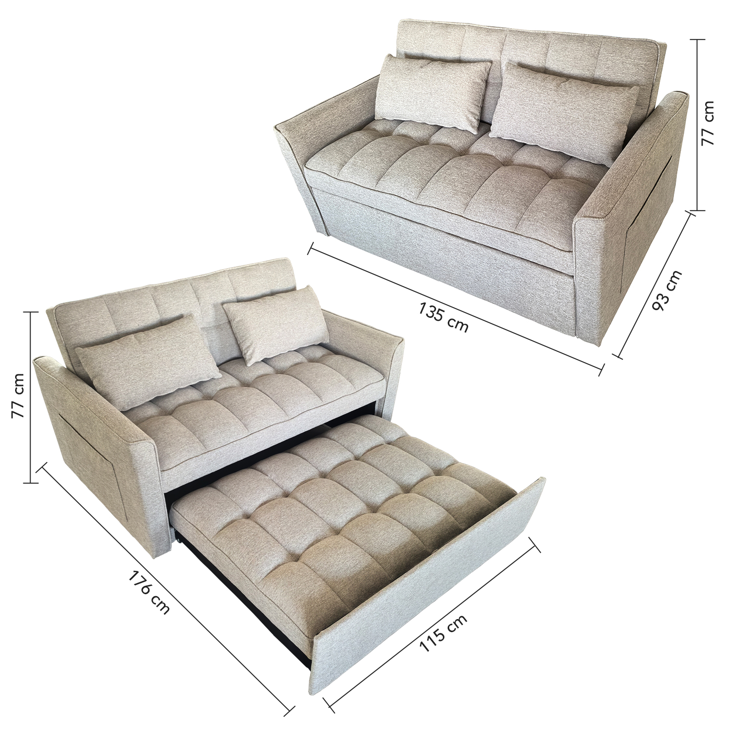 SOFA CAMA BEIGE - 8
