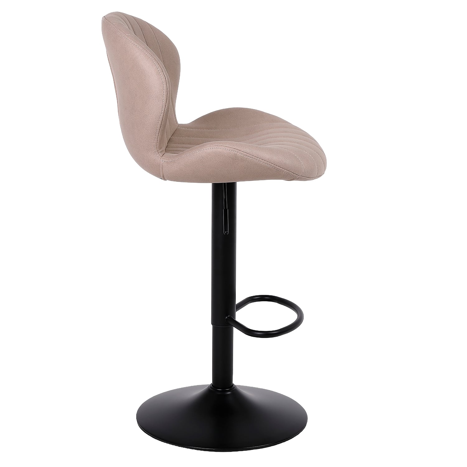 SET X 2 BANCOS DE BAR LOUNGE CON RESPALDO Y REPOSAPIÉS BEIGE - 3