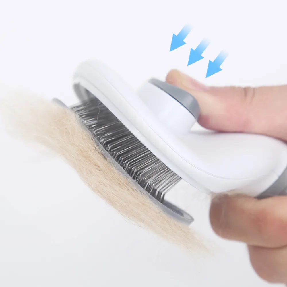 CEPILLO PARA MASCOTAS PEINE CON BOTÓN REMOVEDOR DE PELO - 4