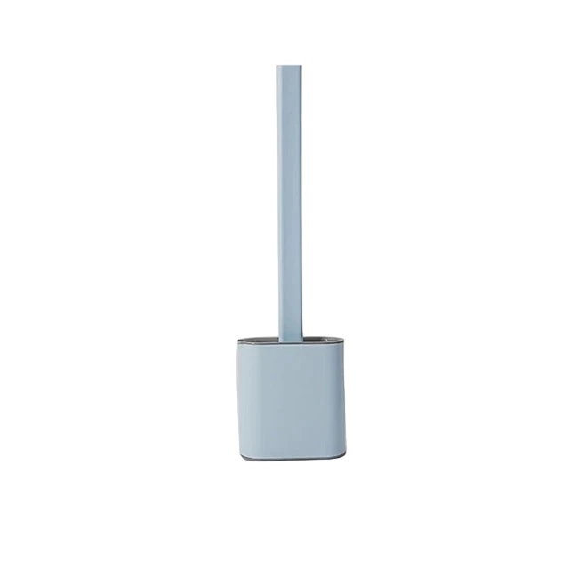 CEPILLO DE SILICONA PARA INODORO DE BAÑO LIMPIEZA PROFUNDA - CELESTE - 6