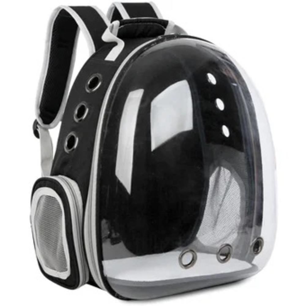 MOCHILA TRANSPORTADORA TRANSPARENTE NEGRO - 1
