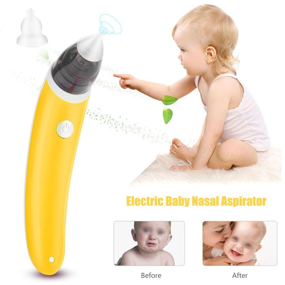 ASPIRADOR ELÉCTRICO NASAL Y AUDITIVO SEGURO PARA RECIÉN NACIDOS AMARILLO - 4