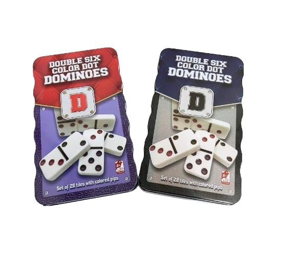 DOMINO DOBLE 6 - 28 PIEZAS CAJA DE LATA - 4
