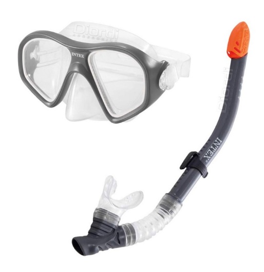 SET DE MÁSCARA Y SNORKEL DE NATACIÓN INTEX PLOMO - 2