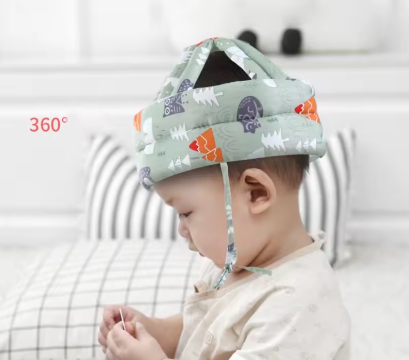 BEBE NIÑOS PROTECTOR DE LA CABEZA SOMBRERO ALMOHADA VERDE - 1