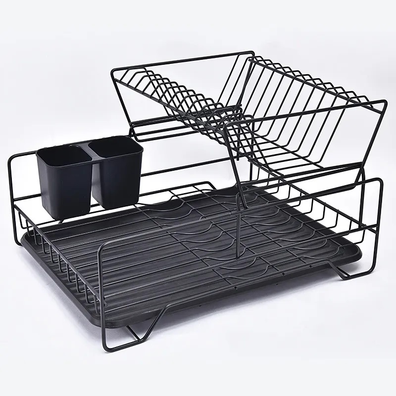 TENDEDERO DE PLATOS DE ACERO INOXIDABLE DE DOBLE FILA CON TABLERO - 2