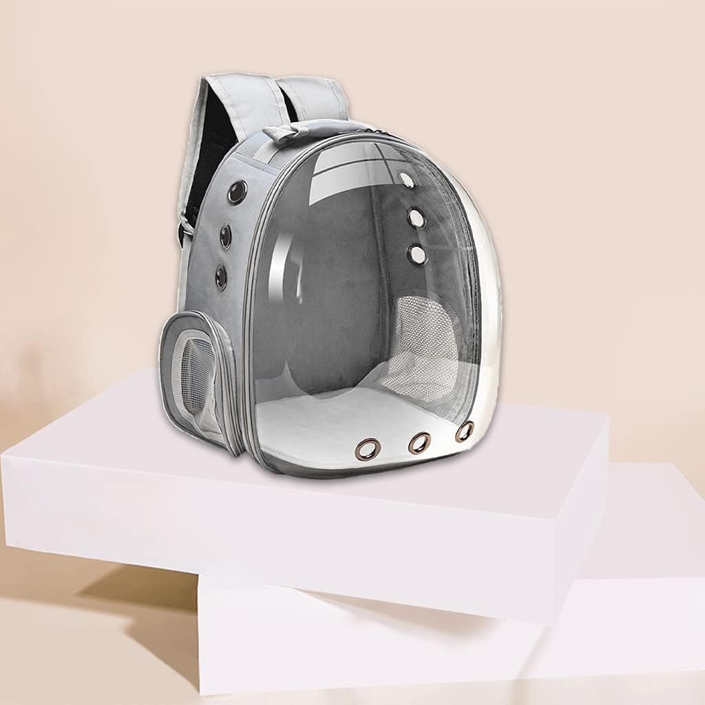 MOCHILA PARA GATOS BOLSA PORTÁTIL PARA MASCOTAS PLOMO - 5