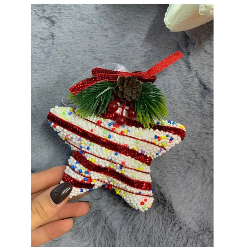 ADORNO NAVIDEÑO CON PINCHOS ESTRELLAS ROJAS Y BLANCAS 11 CM X 2 UND - 6