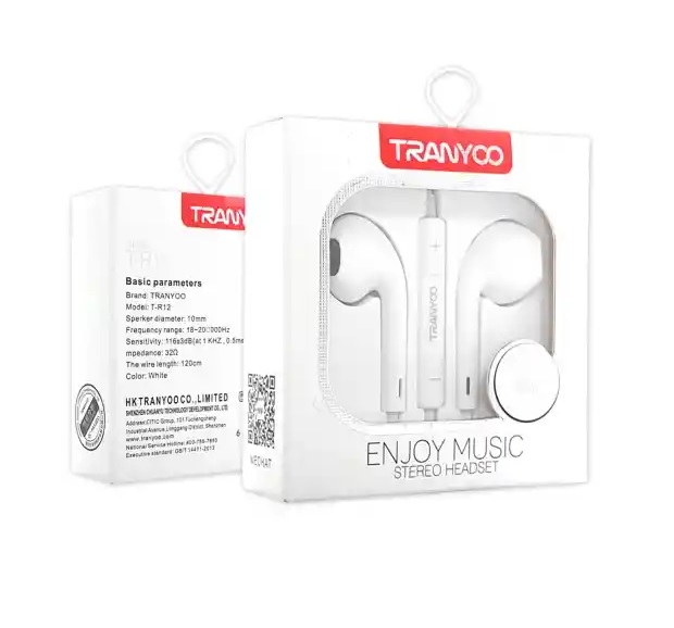 AUDIFONOS DE CABLE IPHONE TRANYOO R14 - 8