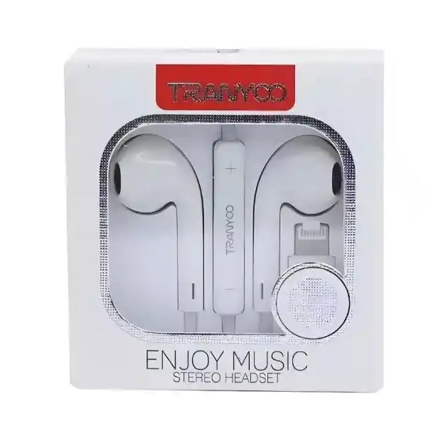 AUDIFONOS CON MICRO PARA IPHONE CON CABLE LIGHTNING TRANYOO R14 - 1