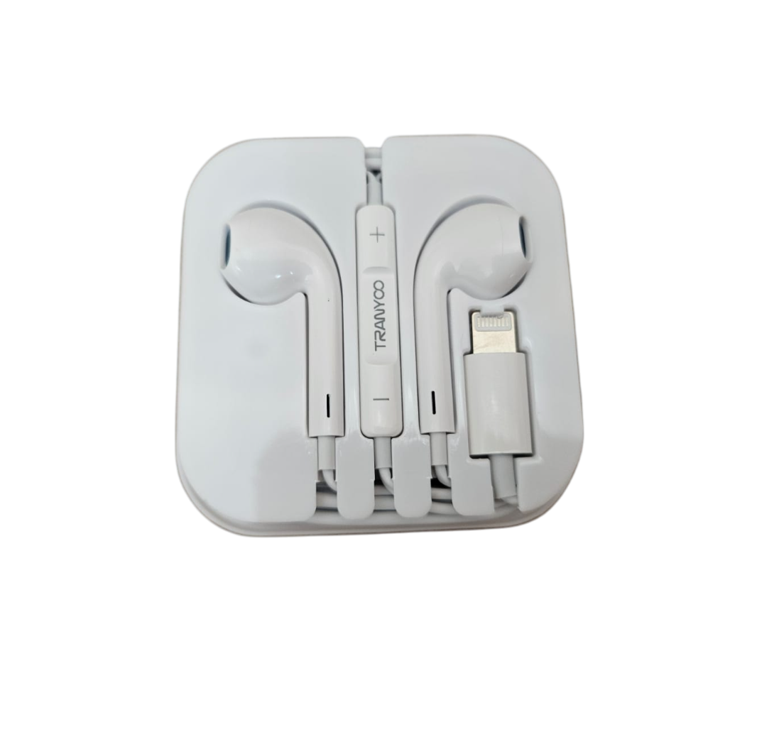 AUDIFONOS CON MICRO PARA IPHONE CON CABLE LIGHTNING TRANYOO R14 - 2
