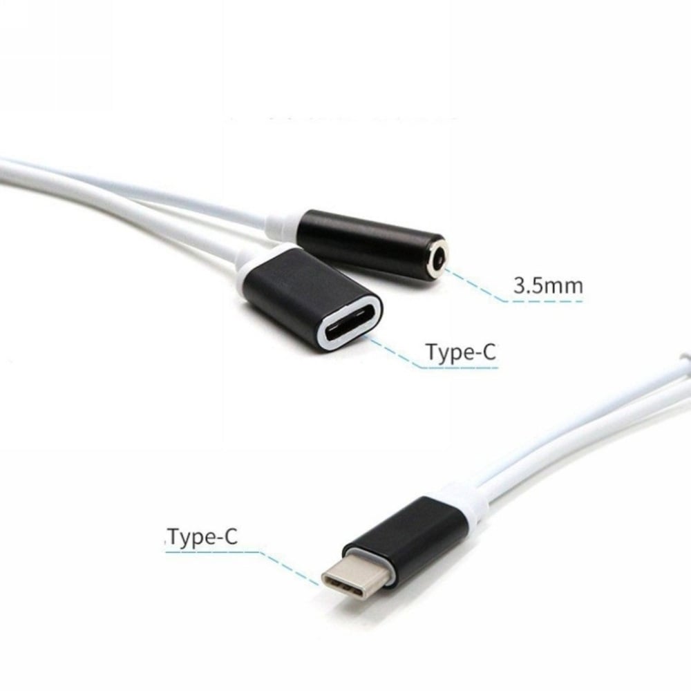 ADAPTADOR AUXILIAR USB TIPO C A 3,5 MM USB C PARA ENCHUFE 2 EN 1 - 3