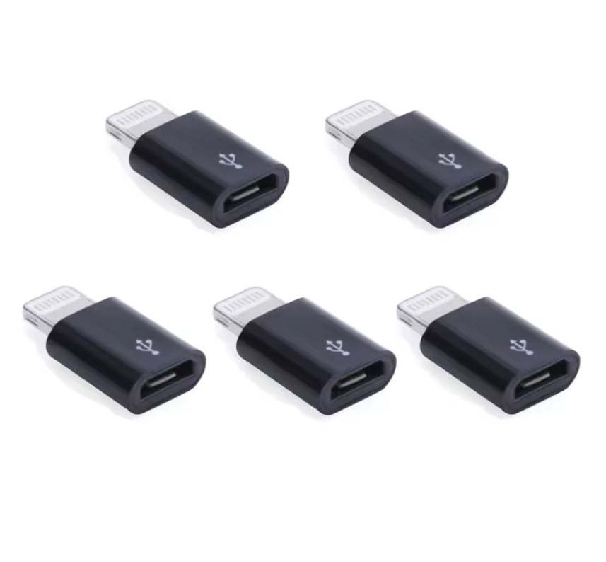 ADAPTADOR CONVERTIDOR MICRO USB V8 ANDROID A LIGHTNING X 2 UND - 5