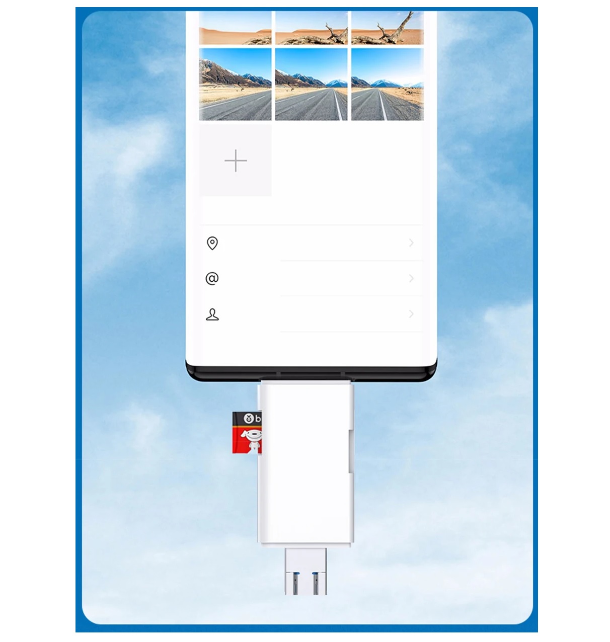 LECTOR TARJETAS MEMORIA SD, TF, USB TIPO C, MICRO USB, OTG BLANCO - 5