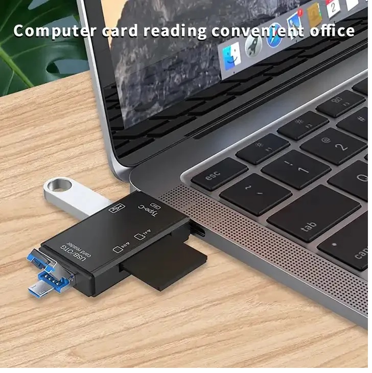 LECTOR DE TARJETAS MICRO SD OTG ADAPTADOR TIPO C, USB 2,0 NEGRO - 5