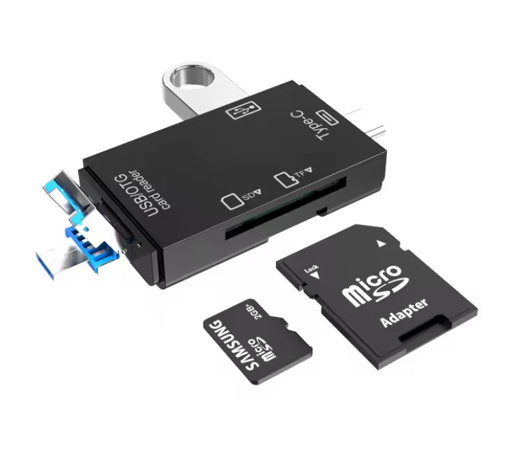 LECTOR DE TARJETAS MICRO SD OTG ADAPTADOR TIPO C, USB 2,0 NEGRO - 6