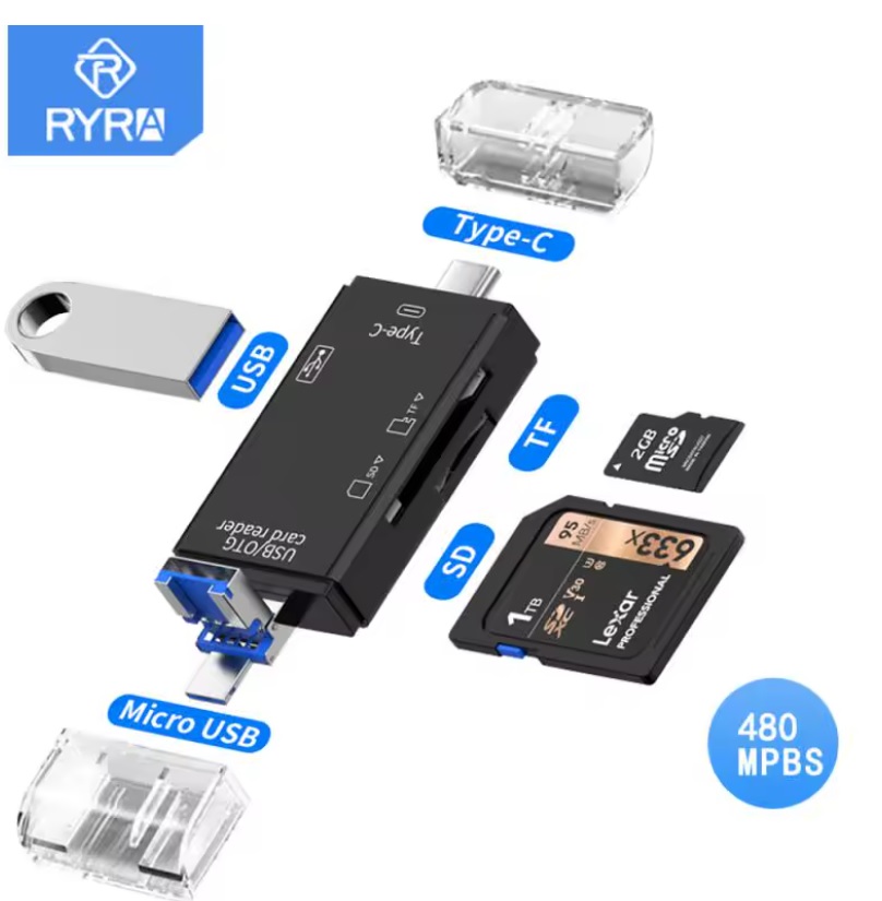 LECTOR DE TARJETAS MICRO SD OTG ADAPTADOR TIPO C, USB 2,0 NEGRO - 8