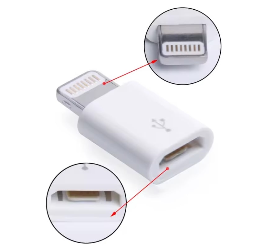 ADAPTADOR DE LIGHTNING MICRO USB CONECTOR X 2 UND - 1