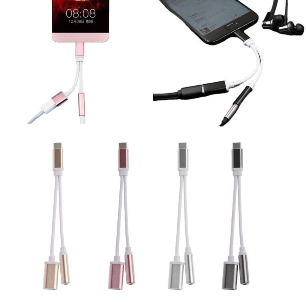 CABLE TIPO C CON JACK 3.5 MAS CARGADOR TIPO C - 7