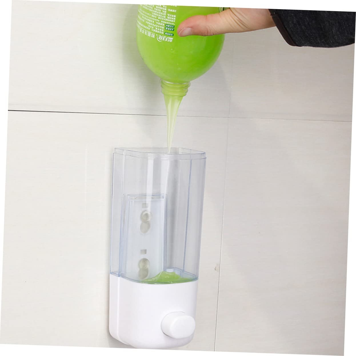 DISPENSADOR DE JABÓN Y GEL DE DUCHA CROMADO DE 500 ML PARA BAÑO BLANCO - 2