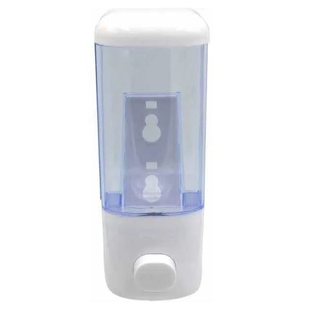 DISPENSADOR DE JABÓN Y GEL DE DUCHA CROMADO DE 500 ML PARA BAÑO BLANCO - 4