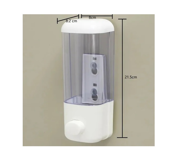 DISPENSADOR DE JABÓN Y GEL DE DUCHA CROMADO DE 500 ML PARA BAÑO BLANCO - 5