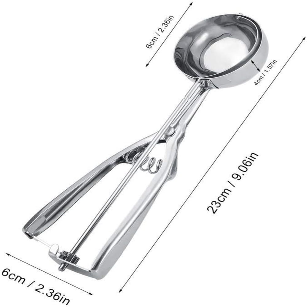 CUCHARA PARA HELADO DE ACERO INOXIDABLE PARA MASA DE GALLETAS 6 CM X 2 UND - 2