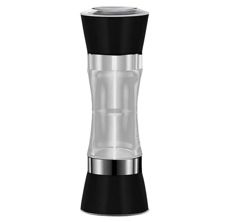 MOLINILLO DE SAL Y PIMIENTA RECARGABLE DE DOBLE CABEZAL 2 EN 1 X 2 UND - 1