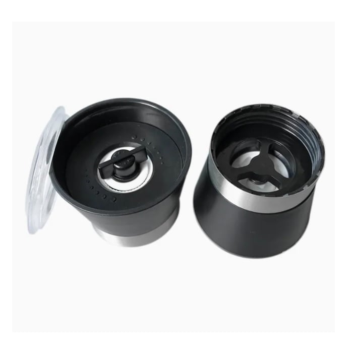MOLINILLO DE SAL Y PIMIENTA RECARGABLE DE DOBLE CABEZAL 2 EN 1 X 2 UND - 4