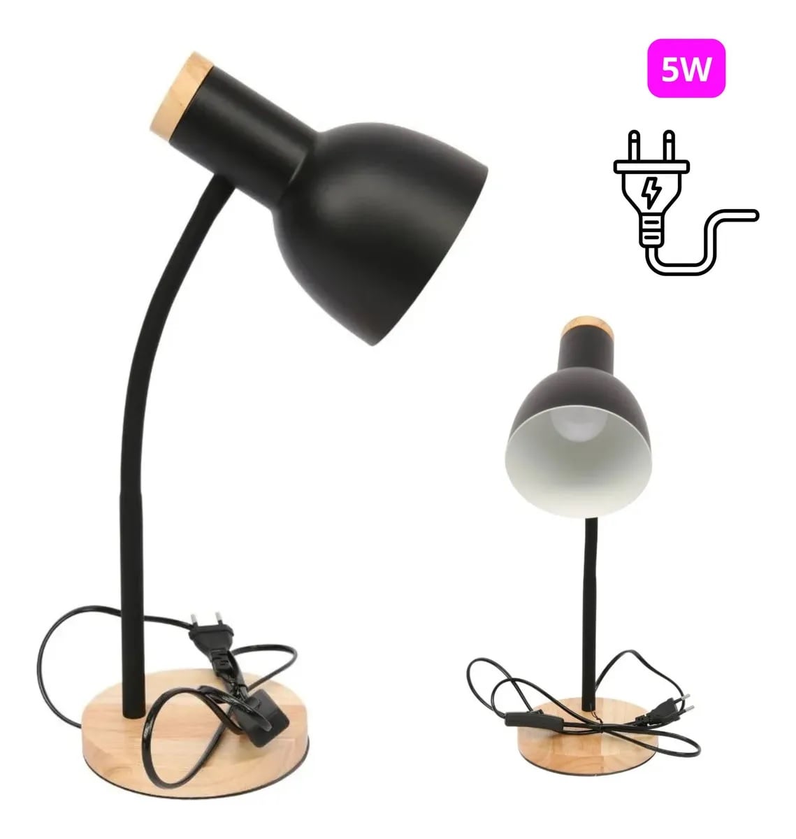 LÁMPARA DE ESCRITORIO LED 40W NEGRO - 1