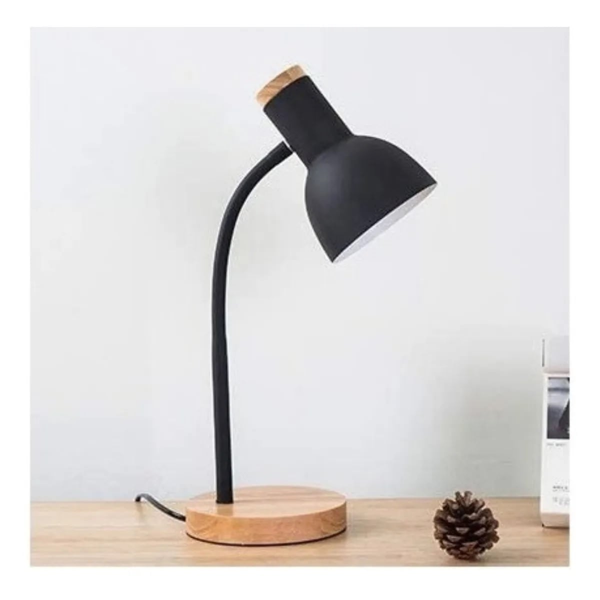 LAMPARA DE ESCRITORIO MESA LED AJUSTABLE FLEXIBLE CON FOCO NEGRO - 3