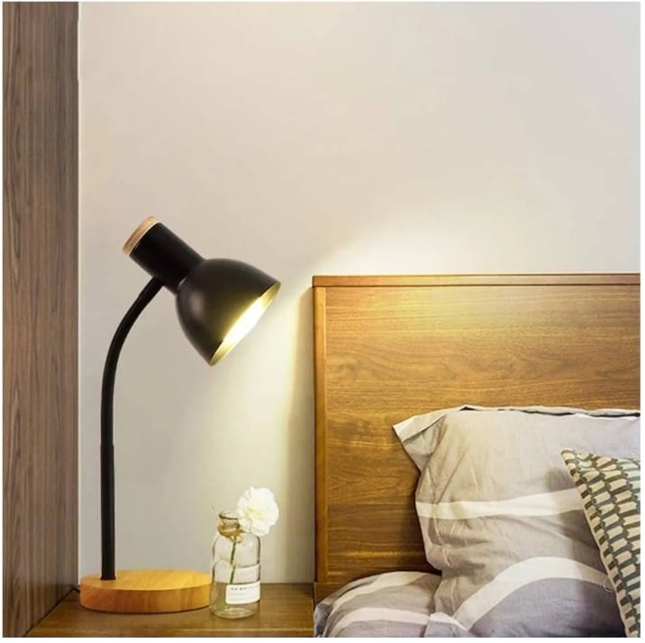 LAMPARA DE ESCRITORIO MESA LED AJUSTABLE FLEXIBLE CON FOCO NEGRO - 6