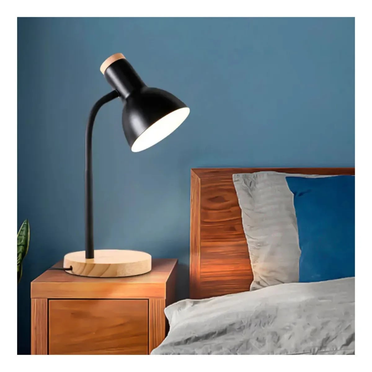 LAMPARA DE ESCRITORIO MESA LED AJUSTABLE FLEXIBLE CON FOCO NEGRO - 7