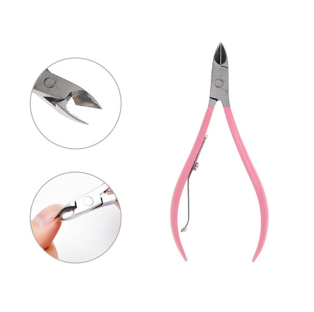 ALICATE FRONTAL 9 CM ROSADO CORTA CUTÍCULA - 1