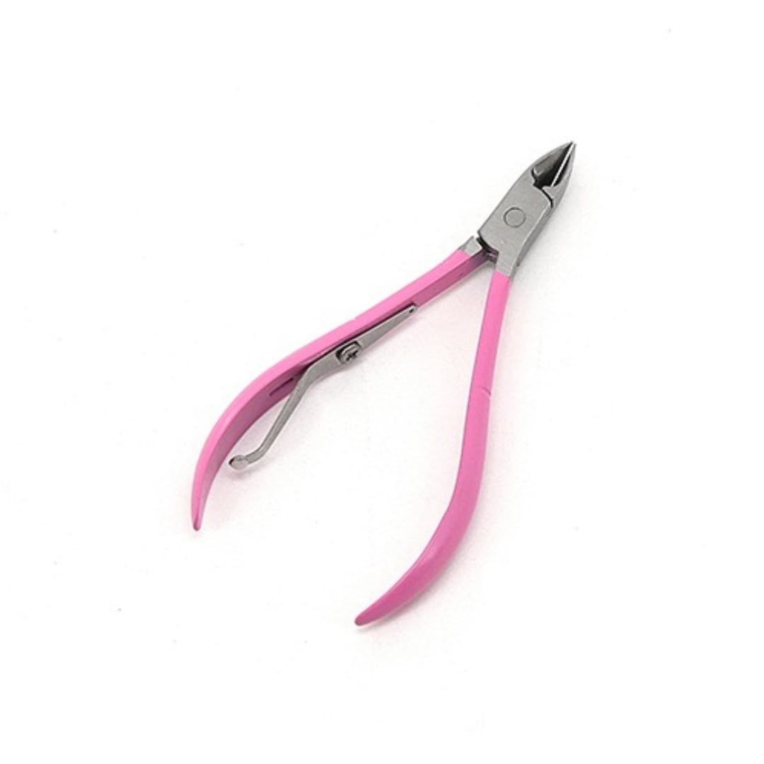 CORTA CUTÍCULA PLATA ALICATE FRONTAL 9 CM ROSADO X 2 UND - 1