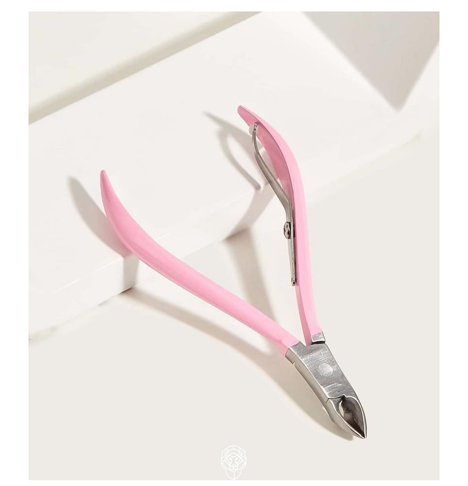 CORTA CUTÍCULA PLATA ALICATE FRONTAL 9 CM ROSADO X 2 UND - 2