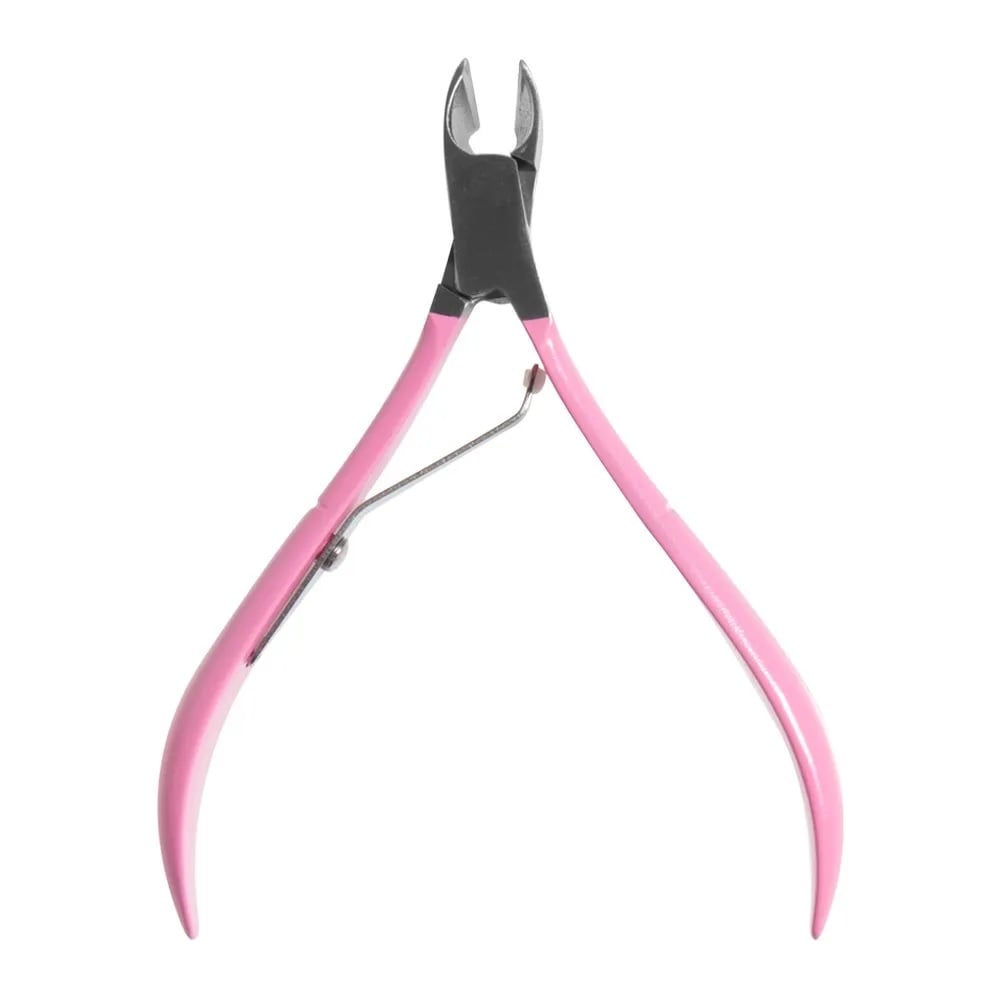 CORTA CUTÍCULA PLATA ALICATE FRONTAL 9 CM ROSADO X 2 UND - 6