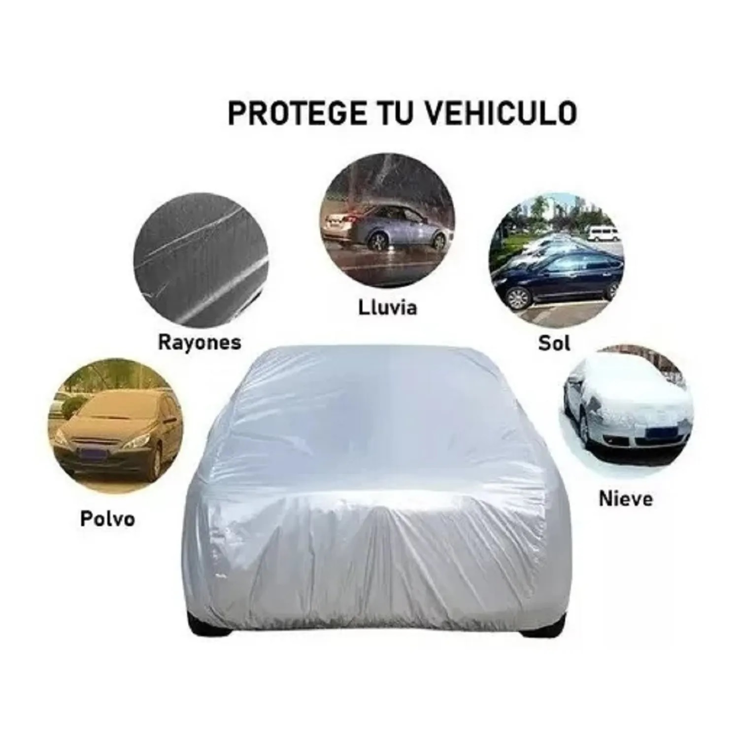COBERTOR FUNDA PARA AUTO IMPERMEABLE GRIS XXL - 9