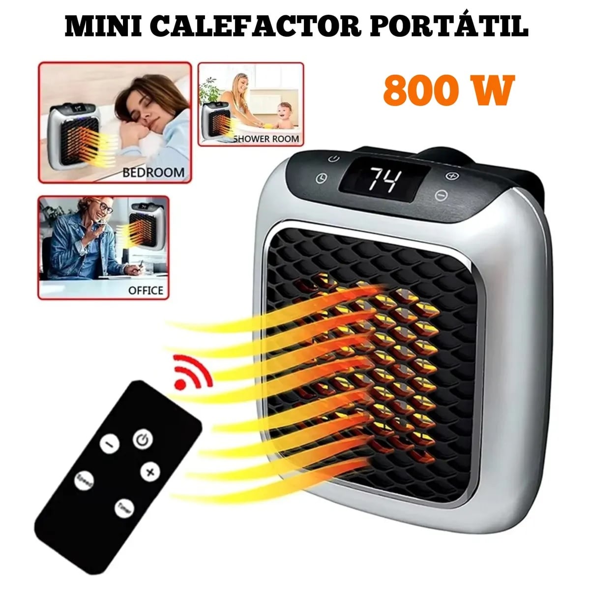 CALEFACTOR ELÉCTRICO DE 800W CON TOMA DE PARED - 5