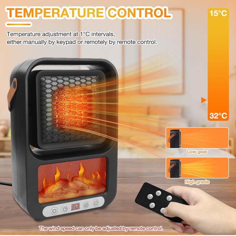 CALENTADOR DE AMBIENTE PORTÁTIL PANTALLA LCD 500W - 5