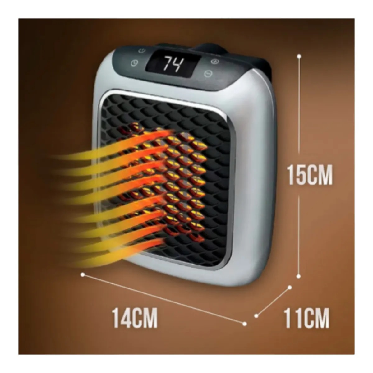 CALENTADOR DE PARED HEAT BOSS TURBO DE 800 W QUE AHORRA ESPACIO - 5